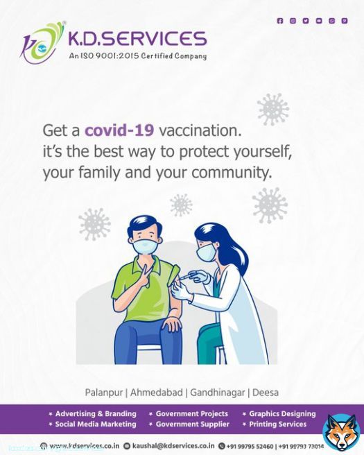 Get yourself vaccinated for COVID-19. #COVIDVaccination  #fightforcovid #stayhomestaysafe #vaccinecures #covidvaccine #covidvaccineupdates #thecovidvaccine #covid #covidindia #vaccine #vaccinesafety #kdservices #socialmediamarketing #gandhinagar #ahmedabad #deesa #palanpur