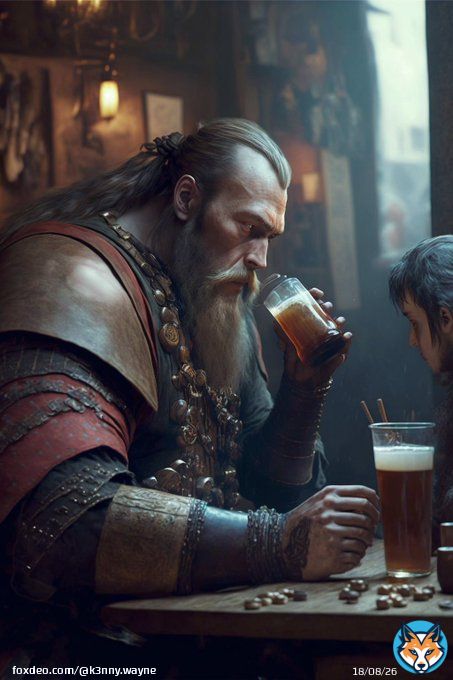 The Warrior&rsquo;s Pub #AIart #midjourney #vikings #norse #beer #characterdesign #ActiveArtCollective