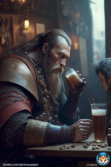 The Warrior&rsquo;s Pub #AIart #midjourney #vikings #norse #beer #characterdesign #ActiveArtCollective