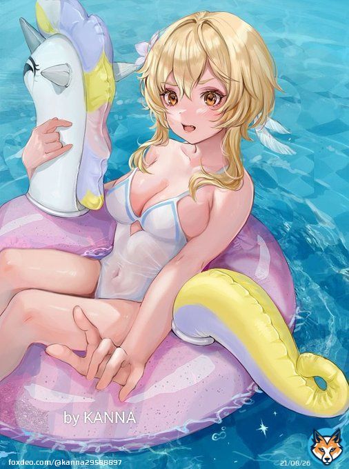 #GenshinImpact #Lumine  Swimming