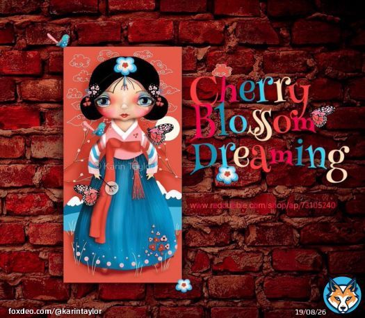 My Cherry Blossom Dreaming designer prints  #hanbok #prints #cherryblossom #nursery #cute #girls #traditionaldress