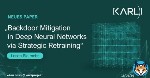 Im @KARLI-Projekt wurde eine neue Methode zum Entfernen von Backdoors aus Deep Neural Networks (DNN) f&uuml;r #automatisiert fahrende #Fahrzeuge entwickelt. Es wird auf der FM2023, organisiert von der @FormalMtds, vorgestellt. Hier gehts zum Paper: