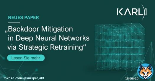Im @KARLI-Projekt wurde eine neue Methode zum Entfernen von Backdoors aus Deep Neural Networks (DNN) f&uuml;r #automatisiert fahrende #Fahrzeuge entwickelt. Es wird auf der FM2023, organisiert von der @FormalMtds, vorgestellt. Hier gehts zum Paper: