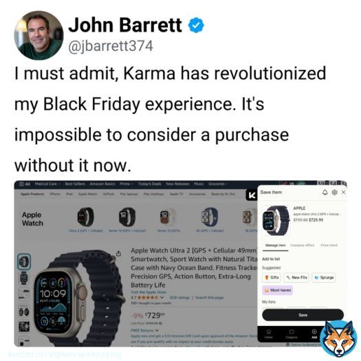 Karma: Your Key to Hacking Amazon Prices.Don't overpay on Amazon Prime Day again! You're welcome. From karmanow.com