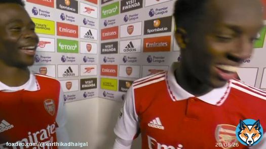 Saka awarded man of the match. Tells he will share the award with Nketiah . Nketiah says he'll take the goals.