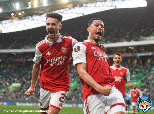 Fabio Vieira - 'Does the Premier League and the Europa League have the same weight? Yes, we consider both as goals to achieve at the end of the season, we want to win the Premier League and the Europa League. In all competitions Arsenal are in they hhave to compete to win'