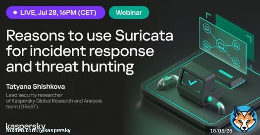 Want to know more about Suricata?  Join our webinar  get to know which threats can be detected using Suricata, and its rules, But also learn firsthand about cases studies and their resolution using Suricata for incident response and threat hunting!