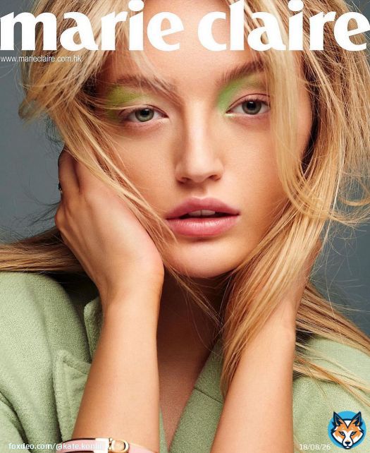 Photo shared by Kate KONLIN on November 12, 2023 tagging @colleen_stonemakeup, @anthonyparmeleephotography, @marieclaire_hk, and @lizdanielsstyle. May be an image of one or more people, blonde hair, makeup and magazine.