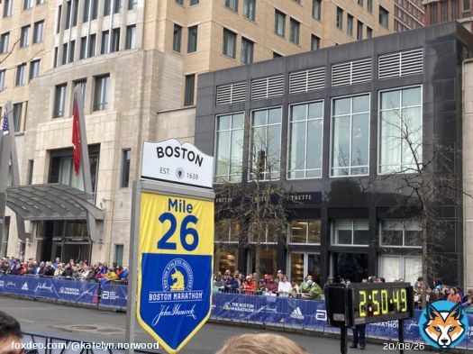 It&rsquo;s a great day to live in Boston, chills both from the overcast weather and the cheers from supporters at the finish line #BostonMarathon2023