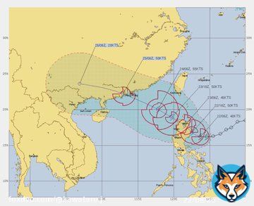 The US Joint Typhoon Warning Center has updated Tropical Storm 10W (Ma-on) and 11W (Tokage) forecast track. #JTWC#Typhoon#Maon#Tokage#台風#台風9号#マーゴン#台風10号#トカゲ #台風情報 Details