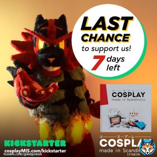 If you like to read inspiring articles and check out awesome & unique #cosplay from #Scandinavia, please support this book!  We ship worldwide.   #costume #book #art #artbook #coffeetablebooks  #kickstarter #incineroar #pokemon #usum #ポケモン #コスプレ #pokemoncosplay