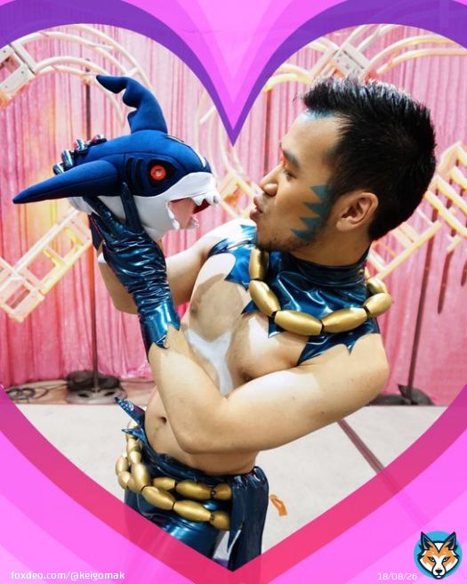 Don&rsquo;t forget to love and take care of other people, and yourself.  #teamaqua #aqua #admin #matt #archie #pokemon #pokemoncosplay #ポケモン #oras #sapphire #3ds #nintendo #任天堂 #sharpedo #plushie #muscle #wetsuit #rubber #spandex #latex #cosplay #コスプレ #ポケモンコスプレ