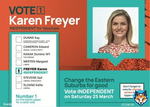 Early voting opens tomorrow and we've never been so close to making #Vaucluse Independent!  Voters have told me how disappointed they&rsquo;ve become with the traditional parties  We can make history by electing an Independent in Vaucluse for the firrst time since voting began  #nswpol