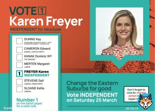 Early voting opens tomorrow and we've never been so close to making #Vaucluse Independent!  Voters have told me how disappointed they&rsquo;ve become with the traditional parties  We can make history by electing an Independent in Vaucluse for the firrst time since voting began  #nswpol