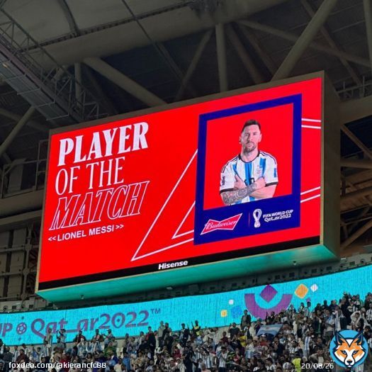 Messi has won the man of the match award against Croatia, meaning he is the first ever player to get MOTM in the R16, quarter final and semi final in the same World Cup