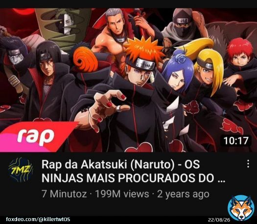 A fan made song of Naruto based on the akatsuki Haas more views that new genesis