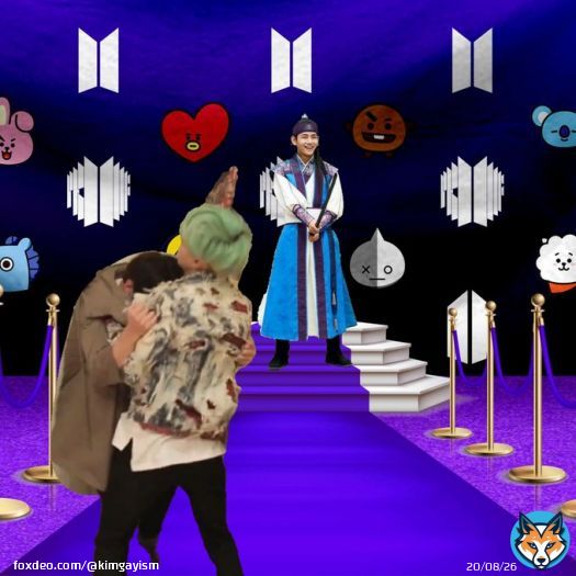 Bora carpet so famous that even guests from heaven are here!  Give it up for hyyh yoonkook and hansung! #PurpleCarpet2022