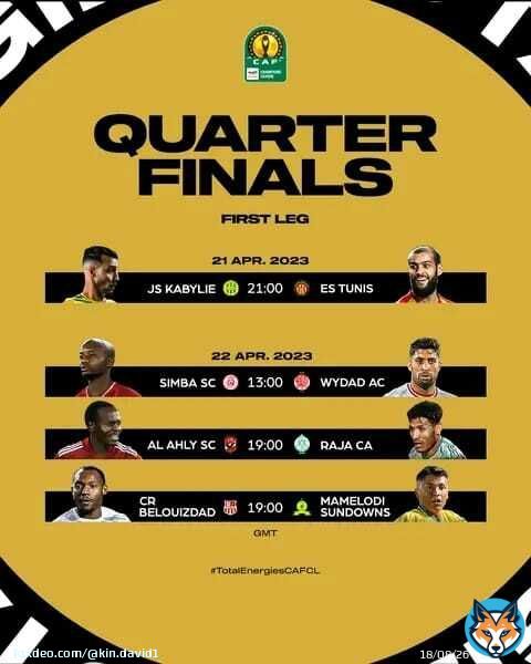 Lots of entertainment to watch out for in the first leg fixtures of the #TotalEnergiesCAFCL Quarterfinals.  Which game are you looking out for   #TotalEnergiesCAFCL #CAFCL #AfricanFootball
