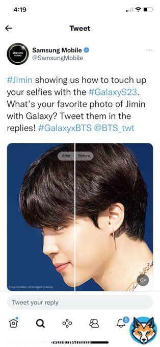 we are so proud of Jimin..the face of Samsung @SamsungMobile