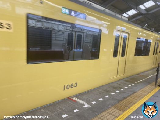 幸せの黄色い電車が来た。 久里浜発、品川行き。 よし！ 今日から訴え抜くぞ！ 神奈川県知事選挙。  皆さん、応援してください。  #神奈川県知事選挙岸牧子