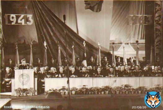 Marshal V. I. #Chuikov speaking at the podium during the celebration of the 20th anniversary of the victory in the Battle of #Stalingrad. #Volgograd, 2 February 1963.  #Сталинград #Чуйков
