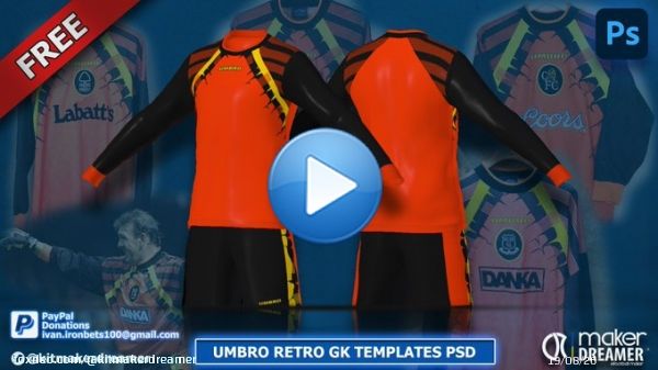 Umbro 96 GK Kit| Template PSD|eFootballPES2021  Link:   #efootball2022 #makerdreamer #kitmakerdreamer #kitmaker #dreamer #pes2021 #efootball #konami #teamplate #kitsforpes #umbro #templatepsd #psd #kittemplatepsd