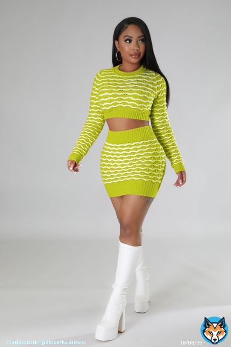 search on website link in bio' round Neck Wool Long Sleeve Skirt set '  Shop new styles  Worldwide Shipping  #outfit #outfitinspo #outfitinspiration #fashionblogger #fashionnovababe #ohpolly