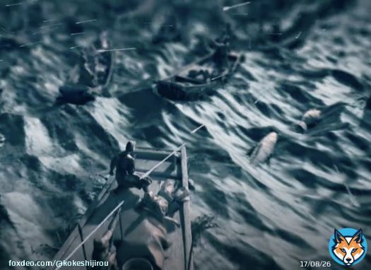 壇ノ浦の戦いと言えば、鎌倉殿のオープニングの中で九郎どのの跳躍シーンのあとに一瞬だけチラ映りする海の生き物的なやつは、平家物語で登場する敗北を呼ぶ不吉な生物、イルカちゃんでいいのかしら。（大群のようには見えないけれど）  #鎌倉殿の13人 #壇ノ浦の戦い #平家物語 #イルカ #源義経