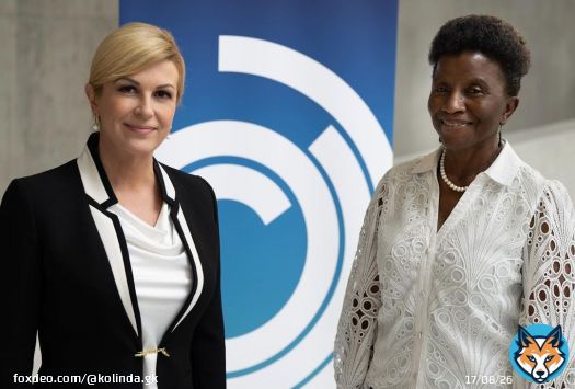 Photo by Kolinda Grabar-Kitarović on November 08, 2023. May be an image of one or more people, newsroom and office.