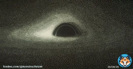 The first simulated image of a black hole, calculated with an IBM 7040 computer using 1960 punch cards and hand-plotted by French astrophysicist Jean-Pierre Luminet in 1978