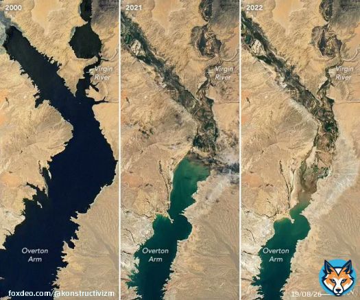NASA satellite imagery of Lake Mead from July 6, 2000 - July 3, 2022
