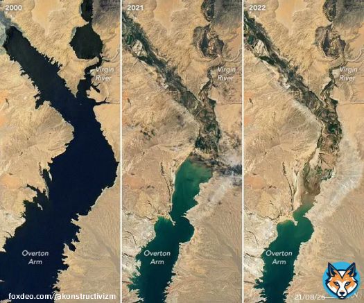 NASA satellite imagery of Lake Mead from July 6, 2000 - July 3, 2022