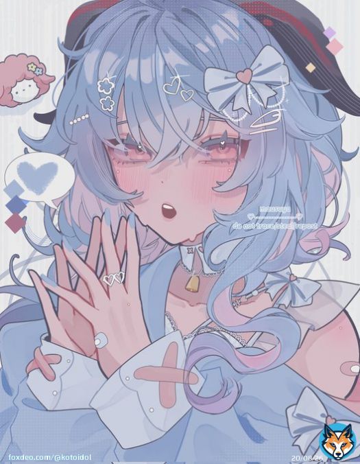 Good night everyone  God bless you all Here's a very cute Ganyu  She said she hopes you guys rest well and have sweet dreams