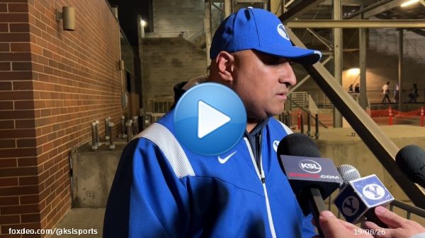 Kalani Sitake showed love to a fan that cheered for him during the postgame press conference.     #BYU #BYUFootball #GoCougs