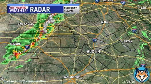 Storms on track for downtown Austin at 7 p.m.