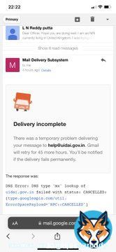 @UIDAI Dear Team, I am an NRI, I applied for my new Aadhaar by visiting India in 2021/22 in one of the Aadhaar enrolment centres in Hanamkonda Telangana State. I applied twice without success. My mail also does not deliver, says &lsquo; incomplete delivery&rsquo;. Please help !!