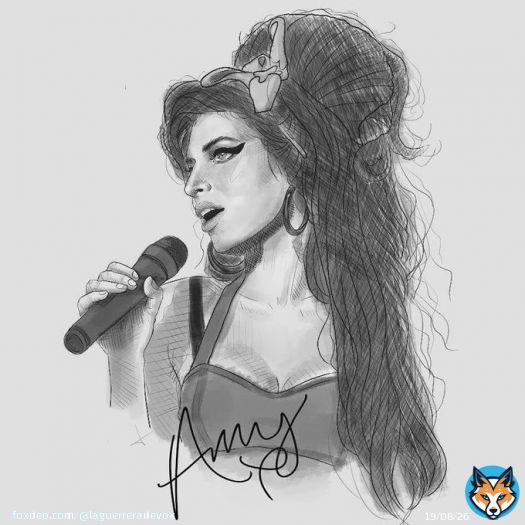 Esta maravilla la ha dibujado mi hija... #orgullodemadre #amywinehouse