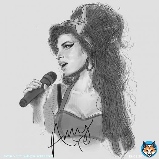 Esta maravilla la ha dibujado mi hija... #orgullodemadre #amywinehouse