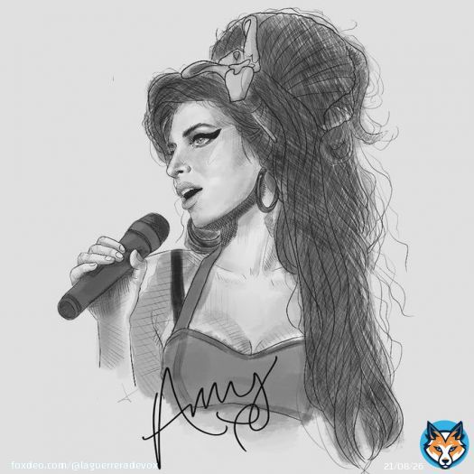 Esta maravilla la ha dibujado mi hija... #orgullodemadre #amywinehouse