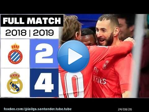 RCD Espanyol 2 - 4 Real Madrid 2018/19 PARTIDO COMPLETO