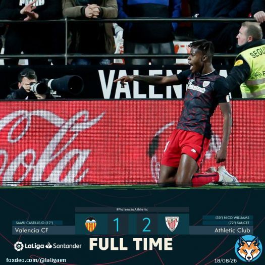 FT: #ValenciaAthletic 1-2  @Athletic_en come back from behind to win!   #LaLigaSantander