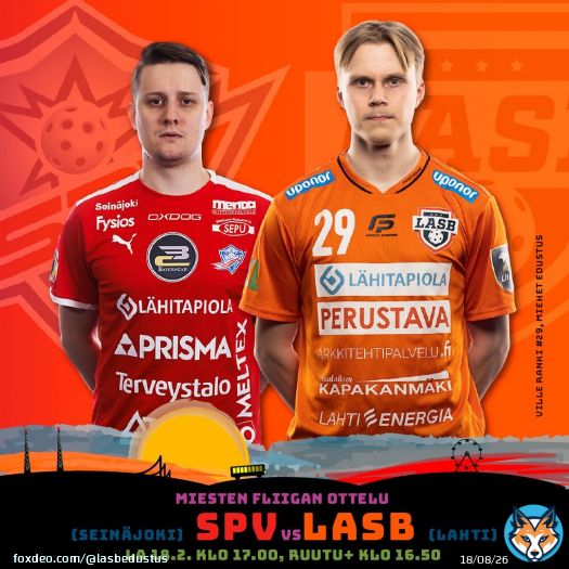 Tänään matka käy kohti Seinäjokea SPV:n vieraaksi! Virittäydy Ruutu+:n äärelle klo 17 mennessä, niin et missaa mitään #salibandy #fliiga #LASB #floorball #lahti