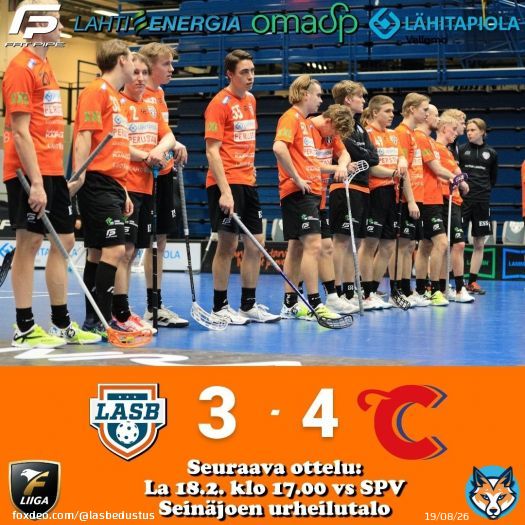 Hyvän taistelun myötä oltiin lähellä yllätystä, mutta nollat pistesarakkeessa ei lämmitä LASBin maalit: Jere Sulander Niko Einiö Roope Wikström Petteri Laine #salibandy #fliiga #LASB #floorball #lahti