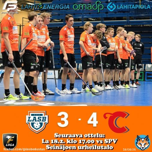 Hyvän taistelun myötä oltiin lähellä yllätystä, mutta nollat pistesarakkeessa ei lämmitä LASBin maalit: Jere Sulander Niko Einiö Roope Wikström Petteri Laine #salibandy #fliiga #LASB #floorball #lahti