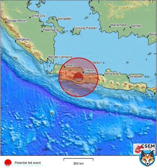 #Earthquake (#gempa) possibly felt 56 sec ago in #Indonesia. Felt it? Tell us via:     Automatic crowdsourced detection, not seismically verified yet. More info soon!