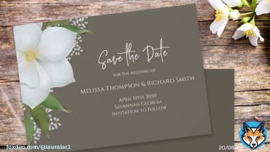 You save 50% (FUN4EVERYONE) on Simple Magnolia Wedding Save the Date Cards. #zazzlemade #zazzle #wedding #saveourdate #savethedate #photography #beautiful #weddings  #stationeryaddict #engaged #bridetobe #engagement #event #couples