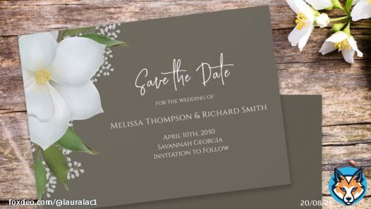 You save 50% (FUN4EVERYONE) on Simple Magnolia Wedding Save the Date Cards. #zazzlemade #zazzle #wedding #saveourdate #savethedate #photography #beautiful #weddings  #stationeryaddict #engaged #bridetobe #engagement #event #couples