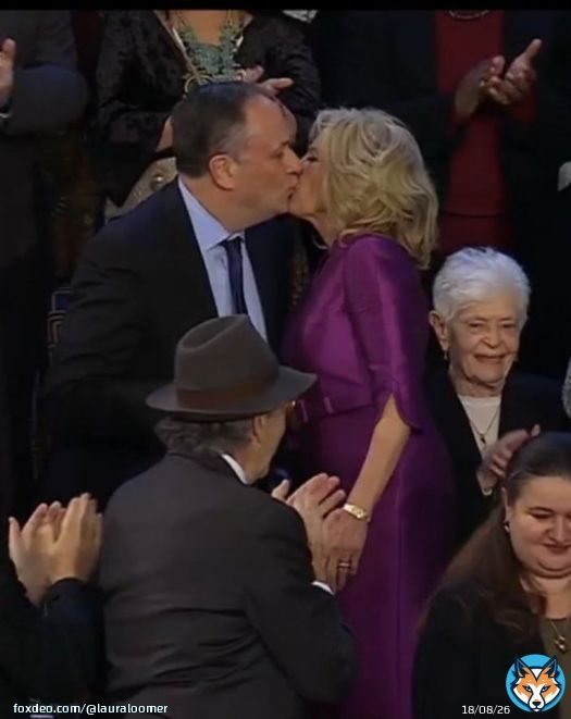Why did Joe Biden&rsquo;s wife kiss Kamala&rsquo;s husband on the lips tonight at #StateOfTheUnionAddress ?