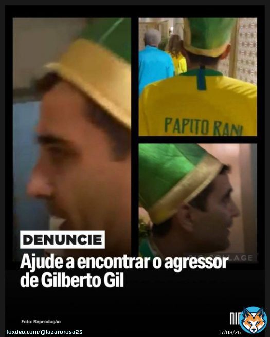 Revoltante demais come&ccedil;ar o dia assistindo esse bandido bolsonarista atacando o Gilberto Gil. Vamos descobrir a identidade do delinquente.