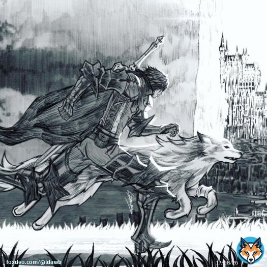 clive & torgal running - pencils #FinalFantasy #FinalFantasy16
